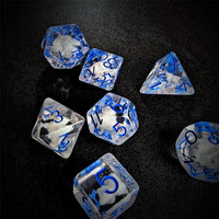 Thumbnail for White Fox in Clear Resin - 7pcs RPG Full Dice Set