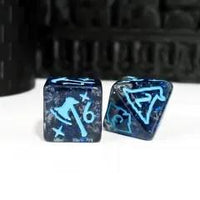 Thumbnail for 7pcs Dice Resin Pattern Class Blue Font Blue