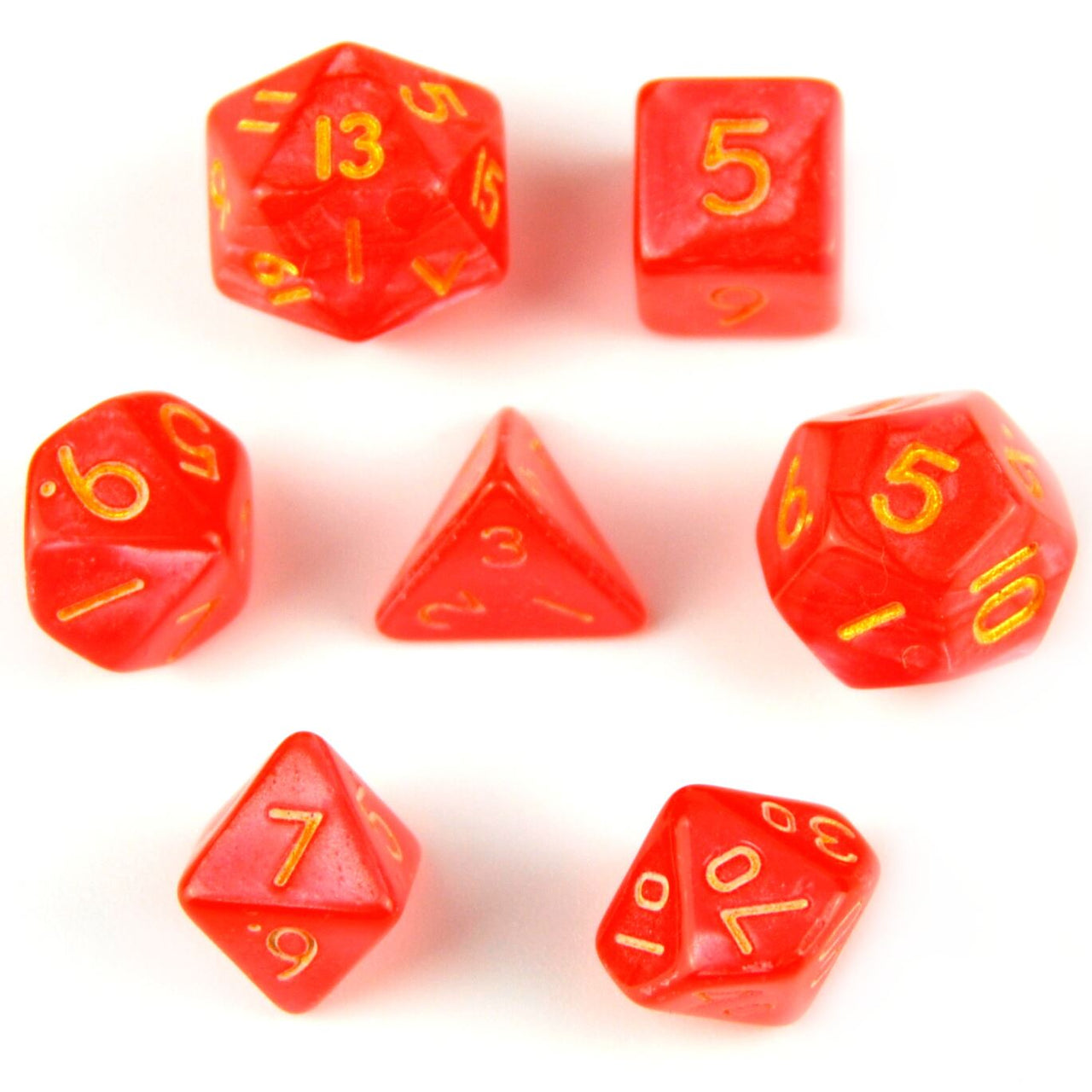 Silk Red Acrylic - 7pcs RPG Mini Dice Set