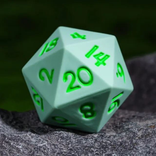 Green on Solid Green Silicone - 7pcs RPG Full Dice Set