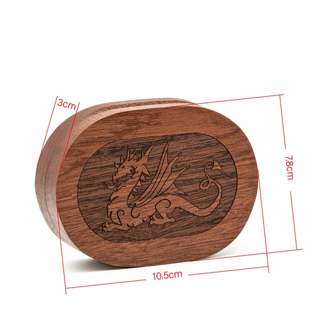 Dragon on Sapele Wood -  Hinged Dice Storage