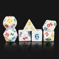Thumbnail for 7pcs Dice Acrylic Blend Multi Font Solid White