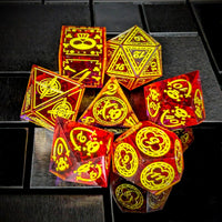 Thumbnail for 7pcs Dice Sharp Candy Pirate Pattern Yellow Font Red