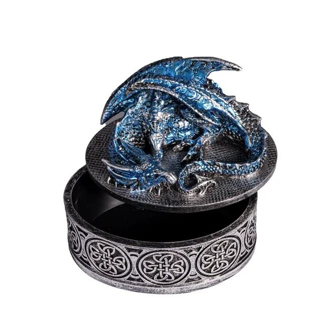 Blue Resin Sleeping Dragon - Dice Storage