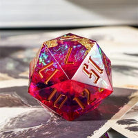 Thumbnail for Candy in Black & Pink with White Foil Sharp Resin - D20 RPG Dice