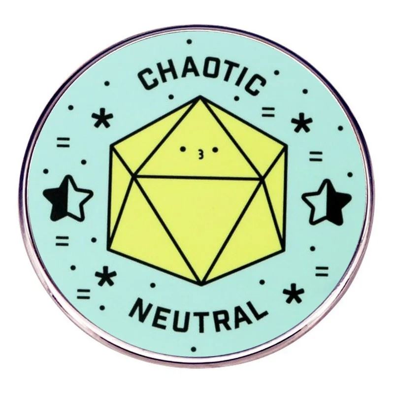 Blue Chaotic Neutral Round Pin - Novelty