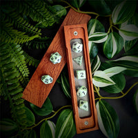 Thumbnail for Cracked Green on White Acrylic - 7pcs RPG Full Dice Set