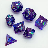 Thumbnail for Candy in Pink & Black Sharp Resin - 7pcs RPG Dice Set