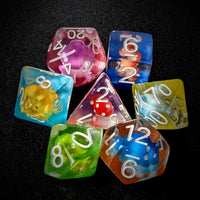 Thumbnail for Multicolour Mashroom in Clear Resin - 7pcs RPG Full Dice Set