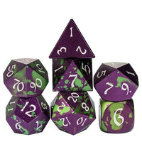 Thumbnail for 7pcs RPG Dice Set - Green & Purple Anodized Aluminium
