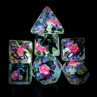 Thumbnail for Pink Mushroom in Clear Resin - 7pcs RPG Full Dice Set