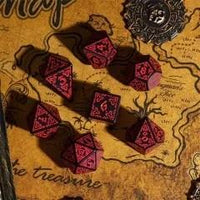 Thumbnail for Red Celtic Knot on Black Acrylic - 7pcs RPG Full Dice Set