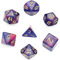 Thumbnail for Glitter in Blue & Purple Acrylic - 7pcs RPG Full Dice Set