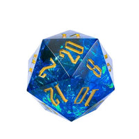 Thumbnail for Candy in Blue with White Foil Sharp Resin - D20 RPG Dice