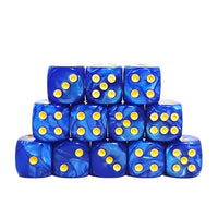 Thumbnail for 30pcs D6 12mm Dice Acrylic Blend Pips Gold Font Dark Blue
