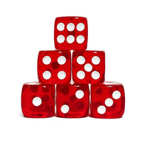 Thumbnail for 30pcs D6 16mm Dice Acrylic Pips White Font Clear Red