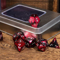 Thumbnail for 7pcs RPG Dice Set - Red & Black Anodized Aluminium