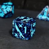 Thumbnail for 7pcs Dice Resin Pattern Class Blue Font Blue