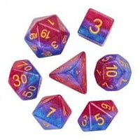 Thumbnail for 7pcs Dice Resin Layer Gold Font Bisexual Pink Purple Blue