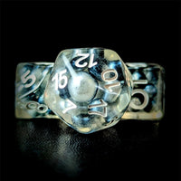 Thumbnail for Black & Blue Pearls in Clear Resin - 7pcs RPG Full Dice Set