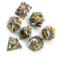 Thumbnail for White and Black Turquoise Gemstone - 7pcs RPG Dice Set