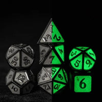 Thumbnail for 7pcs Dice Metal Glow Nickel Font Grey