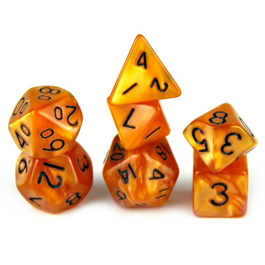 Silk Orange Acrylic - 7pcs RPG Mini Dice Set