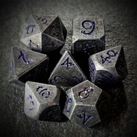 Thumbnail for Silver Metal with Purple Dragon Font - 7pcs RPG Dice Set