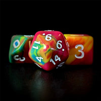 Thumbnail for 7pcs Dice Acrylic Blend White Font Pink Yellow Blue