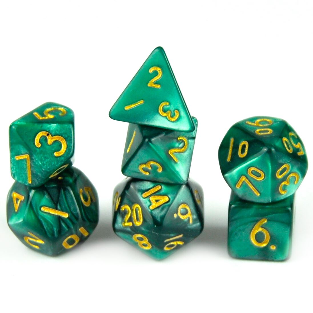 Silk Green Acrylic - 7pcs RPG Mini Dice Set