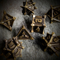 Thumbnail for 7pcs RPG Dice Set - Spiky Bronze Metal