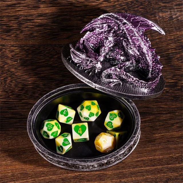 Purple Resin Sleeping Dragon - Dice Storage