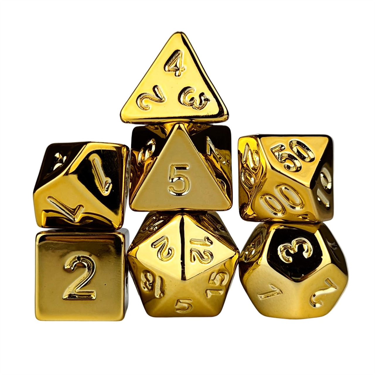 Yellow Metallic Acrylic - 7pcs RPG Dice Set