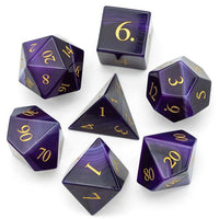 Thumbnail for Purple Agate Gemstone - 7pcs RPG Dice Set