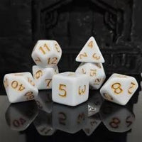 Thumbnail for 7pcs Dice Acrylic Blend Yellow Font Solid White