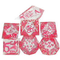 Thumbnail for Cats on Pink with Candy Sharp Resin - 7pcs RPG Dice Set