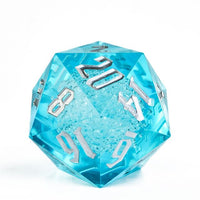 Thumbnail for Bubbles in Clear & Blue Sharp Acrylic - D20 RPG Dice