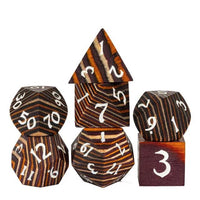 Thumbnail for 7pcs Dice Wooden Layered White Font Orange Brown