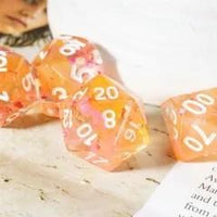 Thumbnail for 7pcs Dice Resin Swirl White Font Pink Orange