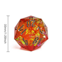 Thumbnail for Candy in Orange with Gold Foil Sharp Resin - D20 RPG Dice