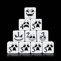 Thumbnail for 6pcs D6 16mm Dice Acrylic Printed Ghost Face Black Font White