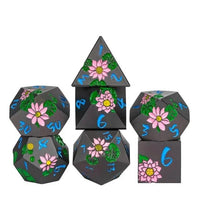 Thumbnail for Pink Lotus Flower in Nickel Metal - 7pcs RPG Dice Set