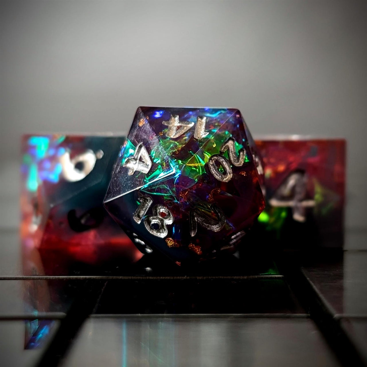 Candy in Pink & Blue Sharp Resin - 7pcs RPG Dice Set