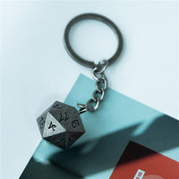 Thumbnail for Worn Silver Metal - D20 Keyring