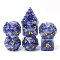 Thumbnail for Blue Dalamatian Jasper Gemstone - 7pcs RPG Dice Set