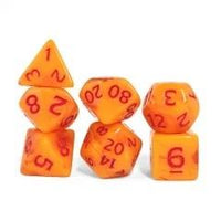 Thumbnail for 7pcs Dice Acrylic Blend Red Font Clear Yellow