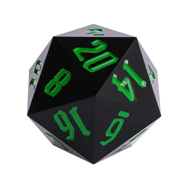 Black Sharp Acrylic- D20 RPG Dice