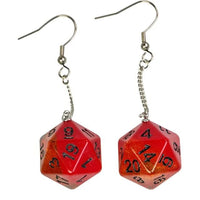 Thumbnail for Red & Amber Resin Layered - D20 Earings