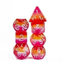 Thumbnail for 7pcs Dice Resin Layer Silver Font Lesbian Red Yellow Pink