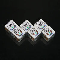 Thumbnail for 16mm White Owl Acrylic  - 6pcs D6 RPG Dice Set